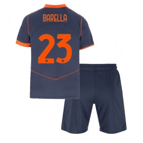 Dětské fotbalový komplet Inter Milan Nicolo Barella #23 Tretí košile 2025-26 Krátkým Rukávem